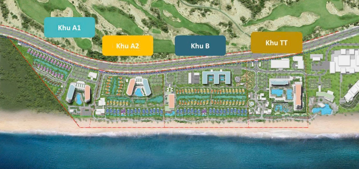 các phân khu tại maia resort hồ tràm