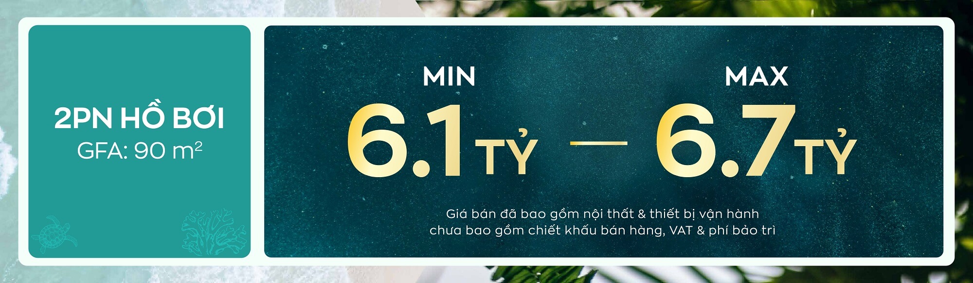 giá 2 phòng ngủ hồ bơi
